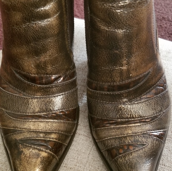 Bronze leathr westrn boot - Picture 6 of 8